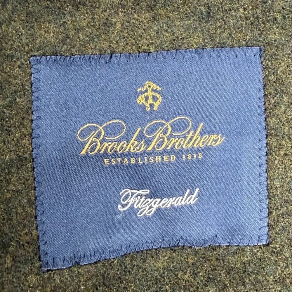 Brooks Brothers Fitzgerald Olive Green Wool Blazer Mens 38R 4802-001TA1